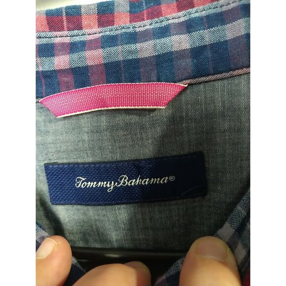 Tommy Bahama Men's XXL Shirt Plaid Purple Collared Button Up Long Sleeve - Picture 2 of 9